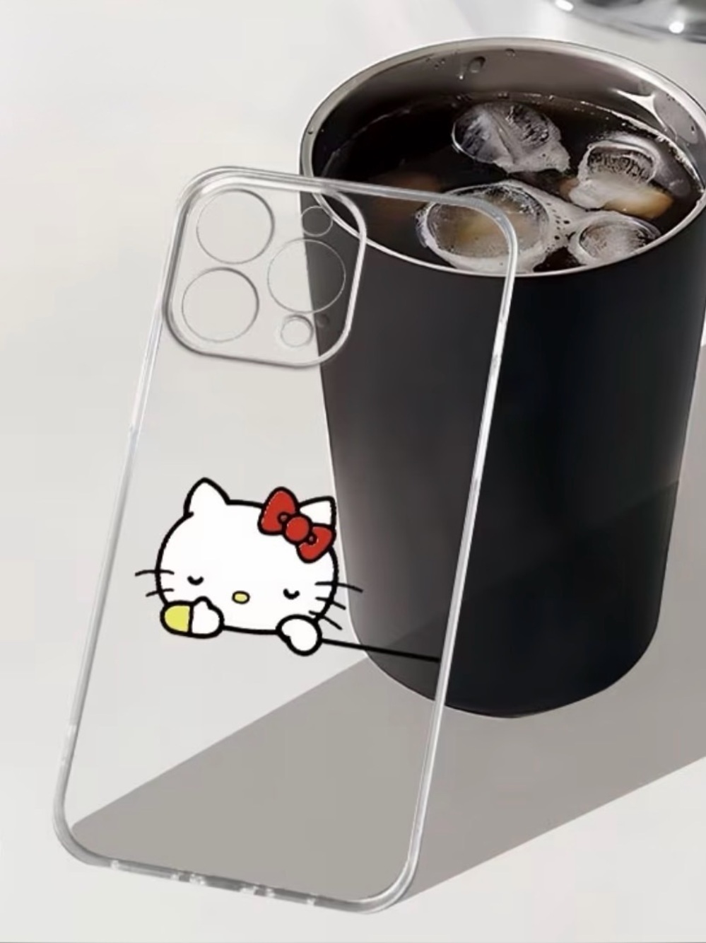 New Apple iPhone Cell Phone Case Sleepy Hello Kitty Clear Transparent